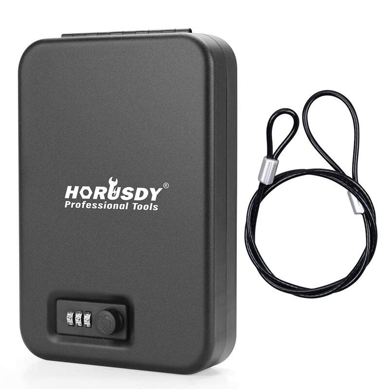 HORUSDY Lock Box For Valuables,Portable Security Case Lock Box Safes Portable Lock Box With Combination Lock