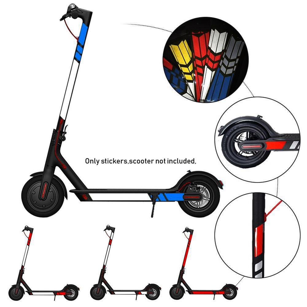 1 Set 20 Colors Reflective Styling Stickers Xiaomi Mijia M365 Night Safety Decal Skateboard Warning Strip Electric Scooter Parts