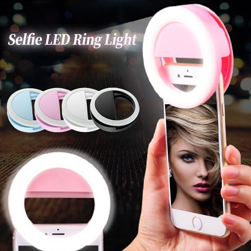 Ring Licht Selfie Lamp Led Flash Mini Ringlicht Voor Iphone Samsung Huawei Xiaomi Telefoon 3 Helderheid Niveaus Selfie Ring Voor meisjes