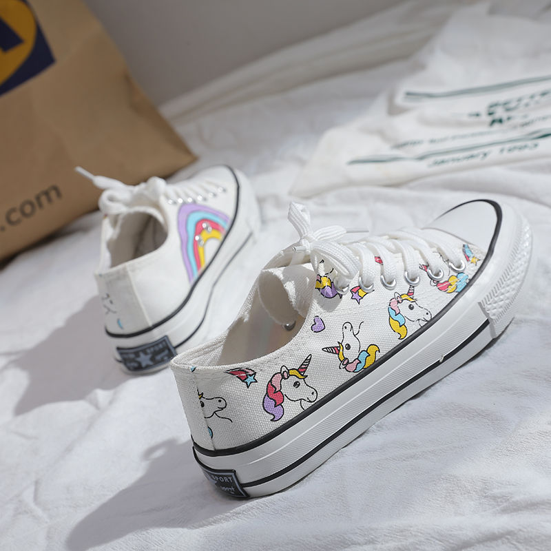 Rainbow Unicorn Canvas Shoes Female Student Korean Edition Summer Japanese