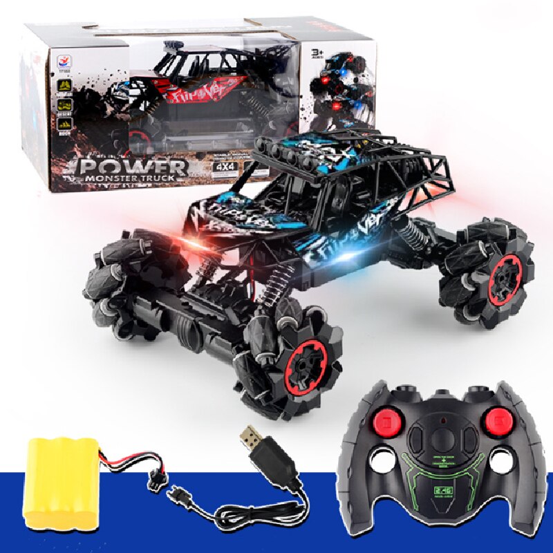 Agnicy Vier-Wiel 1:14 Drive Vibrato 360 ° Roterende Drift Klimmen Off-Road Voertuig 2.4G Afstandsbediening speelgoed Dirt Bike: Blue