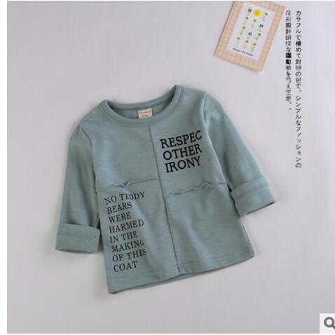 Lente Herfst Lange Mouwen T-shirt voor Meisjes Ster Jongens Shirts Kinderen Tops kinderen Sweatshirts Babykleding 0-3 T: Army Green / 9m