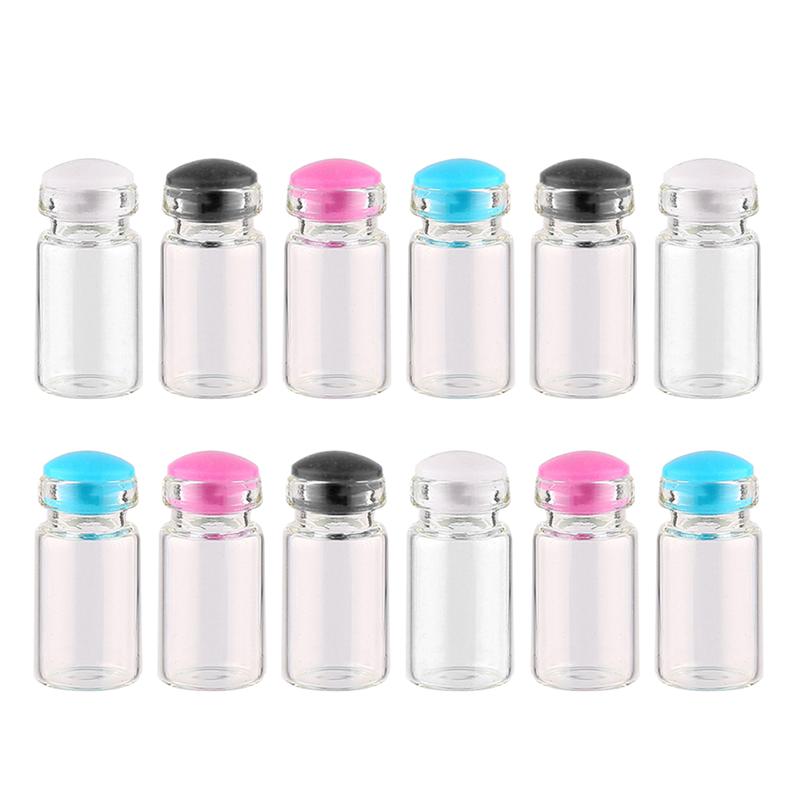 50 Uds 0,5 ml pequeños frascos de vidrio transparentes con tapón de silicona DIY botellas deseo mensaje bodas deseos favores: 1.2X2.4CM