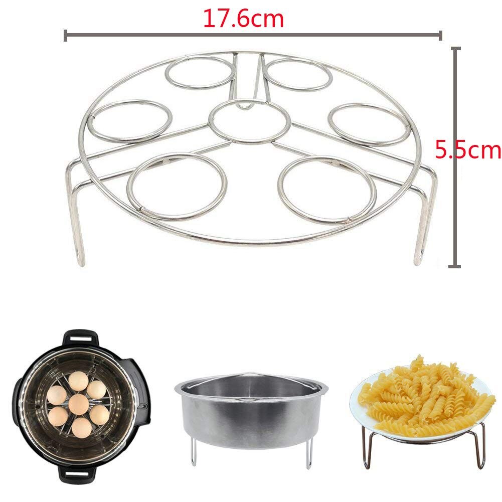 Steamer Basket with 3-way divider for Instant Pot Accessories 6 Qt 8 Quart with Pressure Cooker Egg Rack Trivet