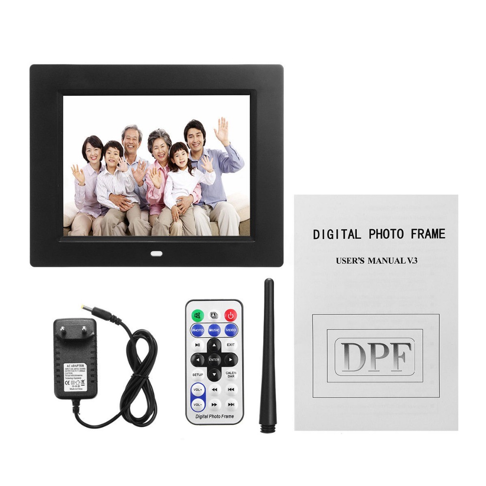 7Zoll HD LCD Digital Foto Rahmen mit Wecker Diashow MP3/4 Spieler