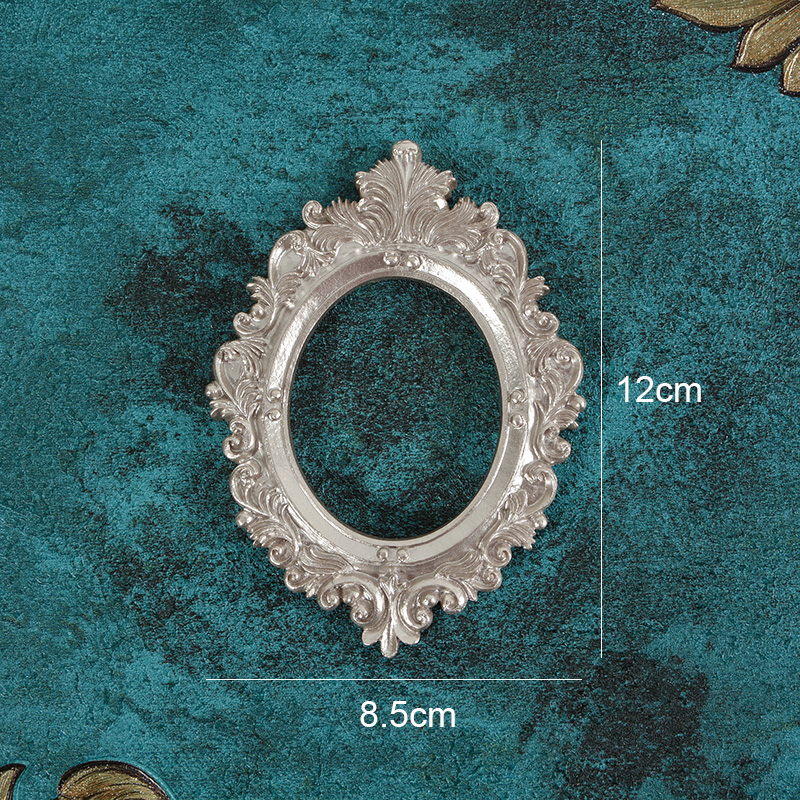 Silver Background Photo Frame para Fotografia, Retro Props, DIY Picture Frames, Studio Room Decor, Jóias Acessórios: PEACOCK BLUE