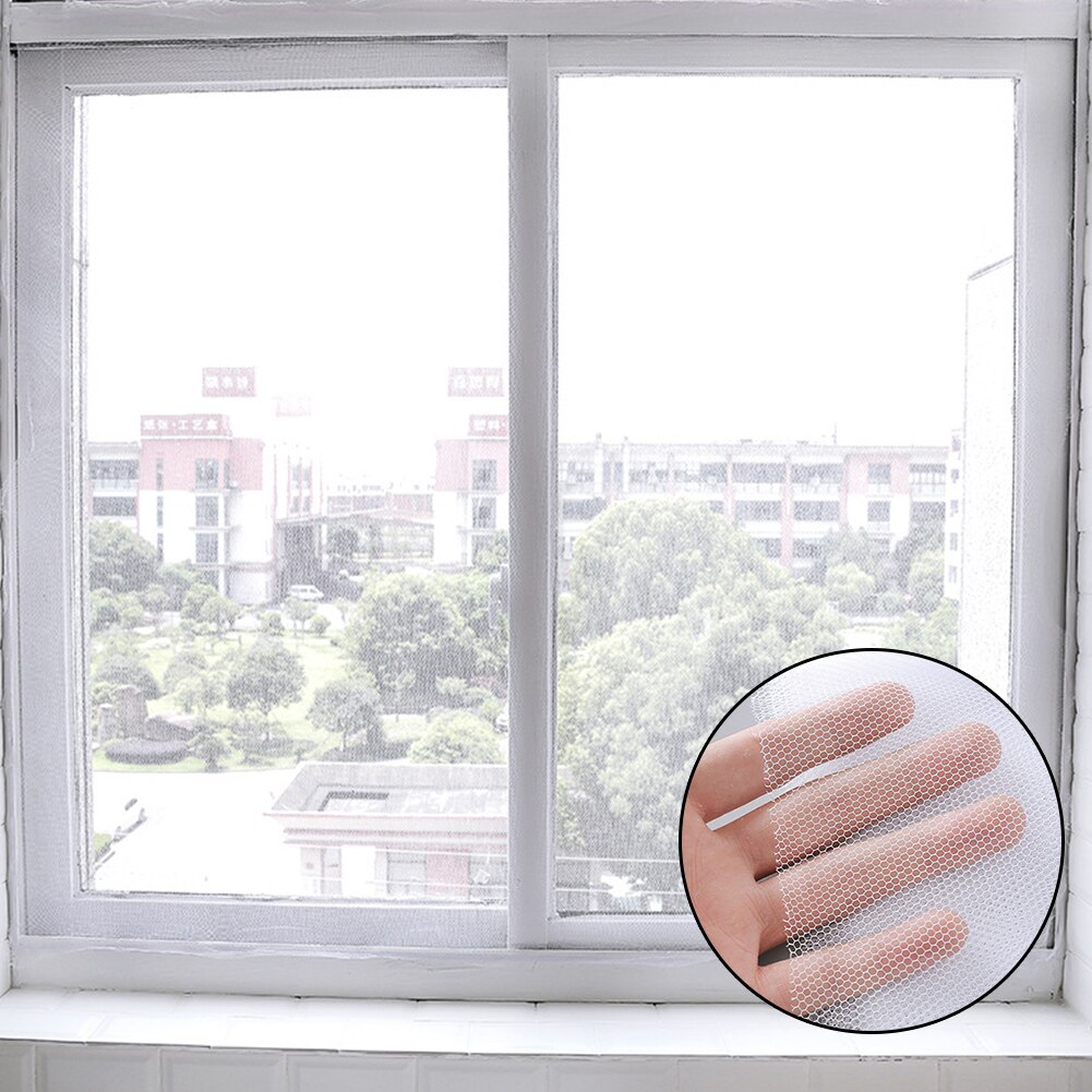 Bug Mosquito Net Door Protector Mesh Window Fly Screen White With Tape Insect Removable Nylon Self Adhesive Cutable Curtain