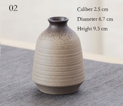 Kleine stenen vaas chinese zen bloemhouder vintage gedroogde bloemen bloem keramische decoratie huis tuin eenvoudige vazen: 02