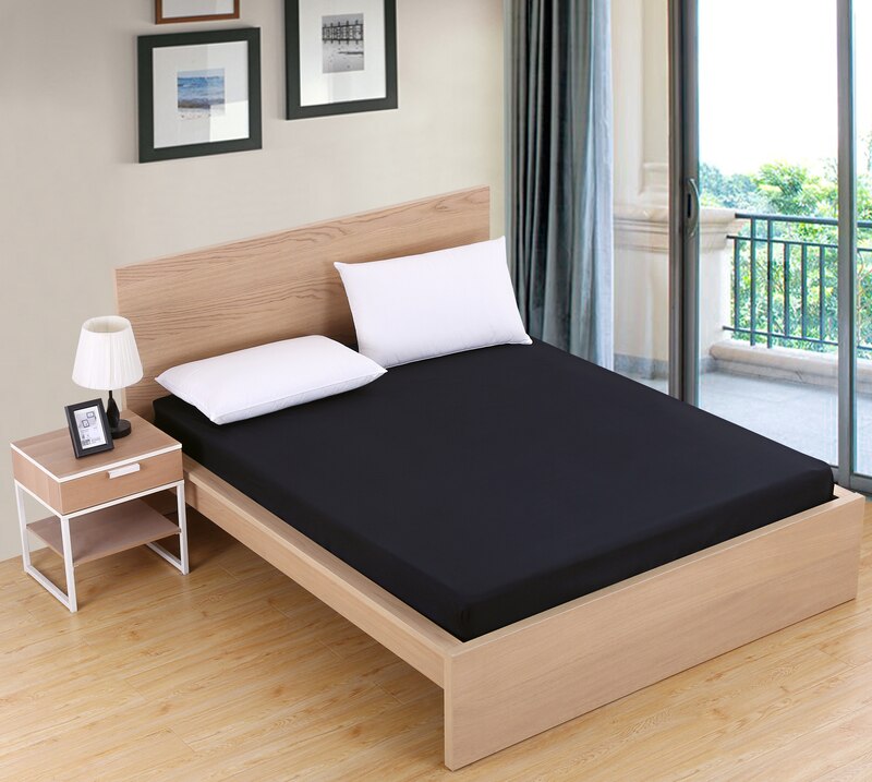 100%  polyester sengetøj ensfarvet polyester ark på elastisk sengetøj 85