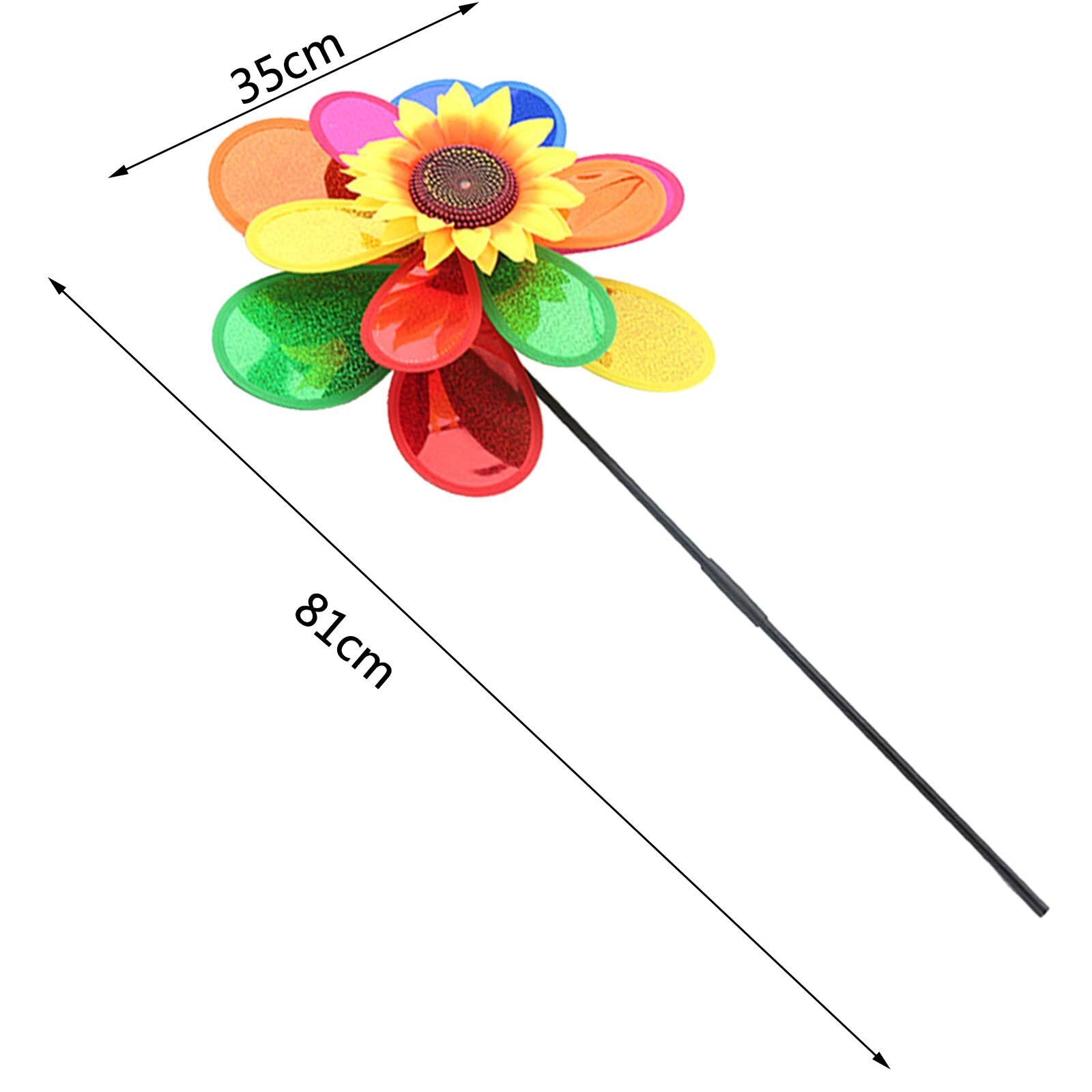 Dancing Girl Windmill Sunflower Bee Ladybug Garden Decoration Outdoor Stakes Home Yard Garden Decor Windmill ogrod, gardening: Sunflower