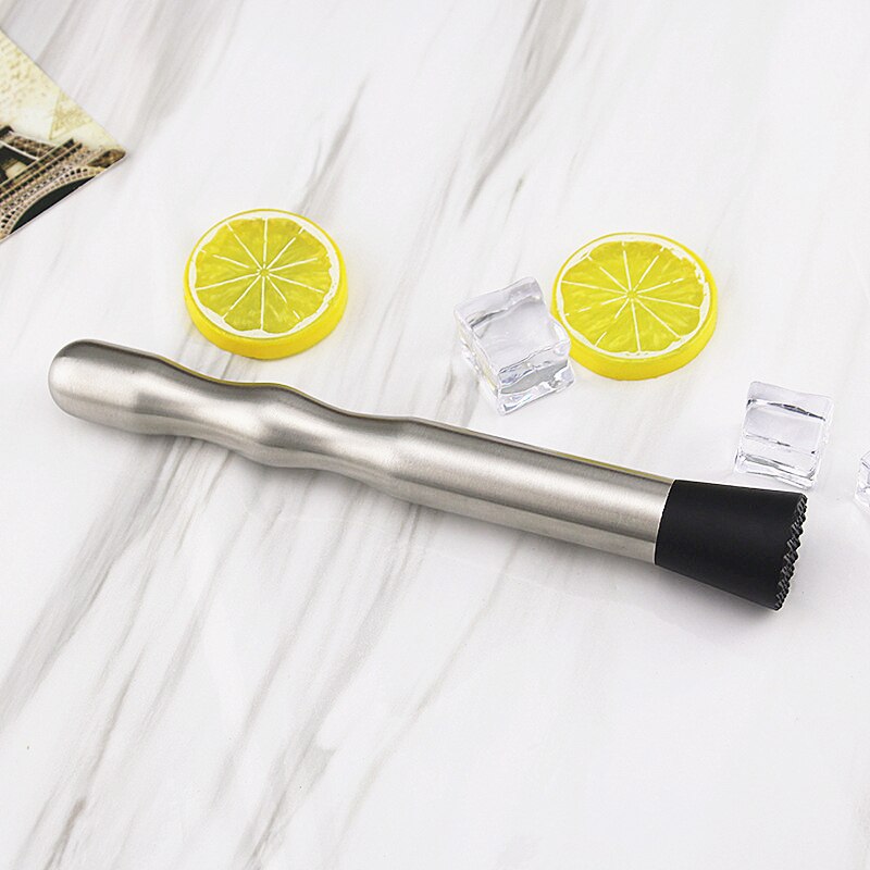 22.5cm Stable Antiskid Bar Cocktail Muddler Mojito Stainless Steel Bar Mixer Barware Drink Fruit Muddler Crushed Ice Bar Tools