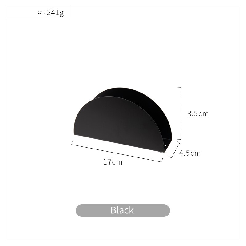 Caja para pañuelos y servilletas triangulares de acero inoxidable, color negro y dorado, papel para mesa rejilla para almacenamiento de toallas, decoración de escritorio para el hogar: black