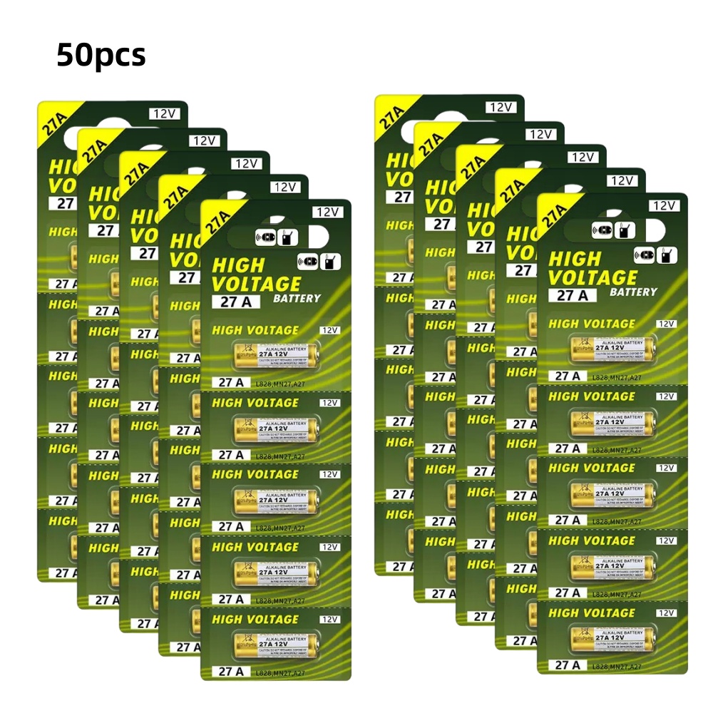 5-50Pcs A27 27A 12V Alkaline Batterie G27A MN27 MS27 GP27A L828 V27GA ALK27A A27BP K27A VR27 R27A für Türklingel Fernbedienung Spielzeug: Grün