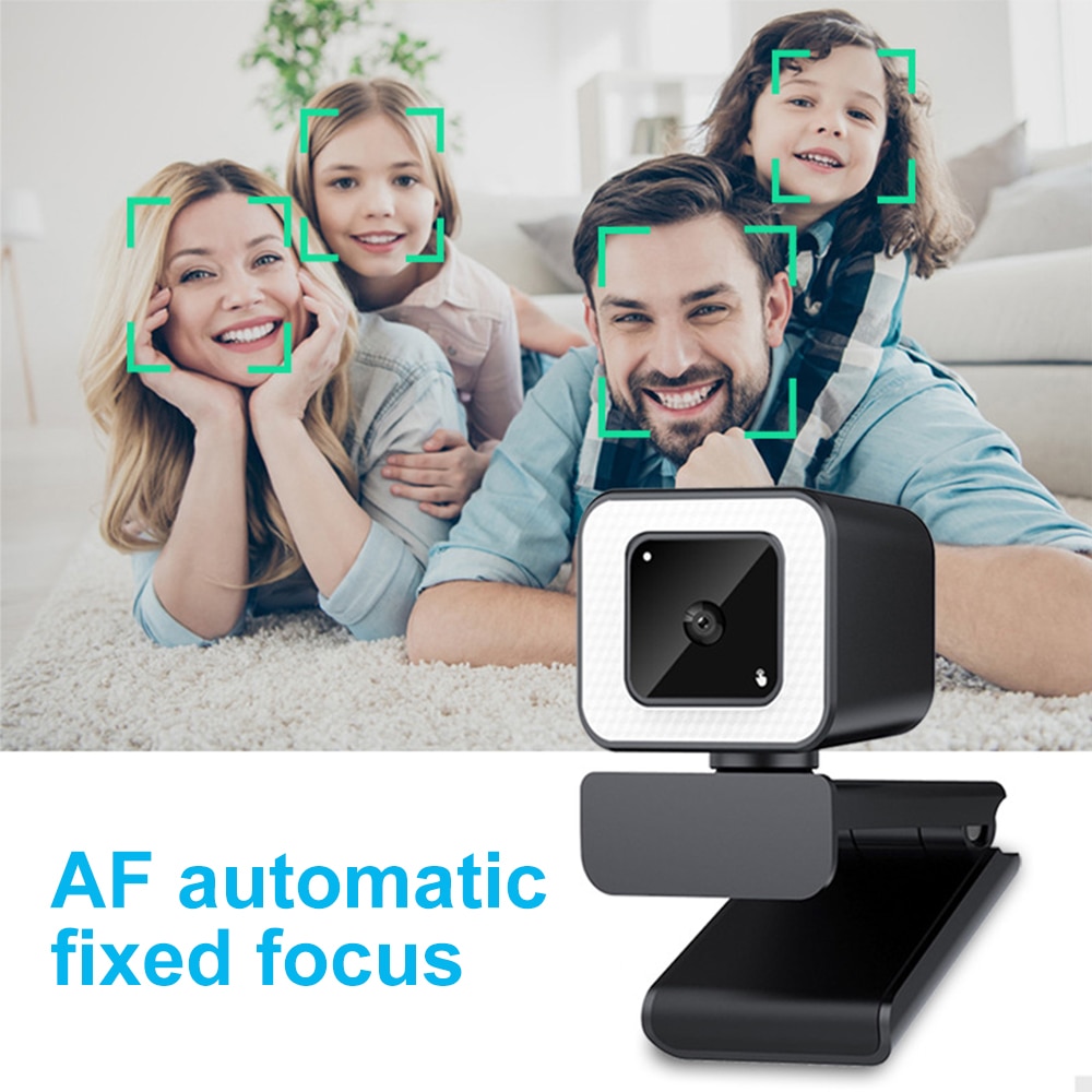 4k webcam anel de luz 2k completa hd capa autofoco web câmera anel luz de preenchimento usb computador computador portátil vídeo webcam com microfone