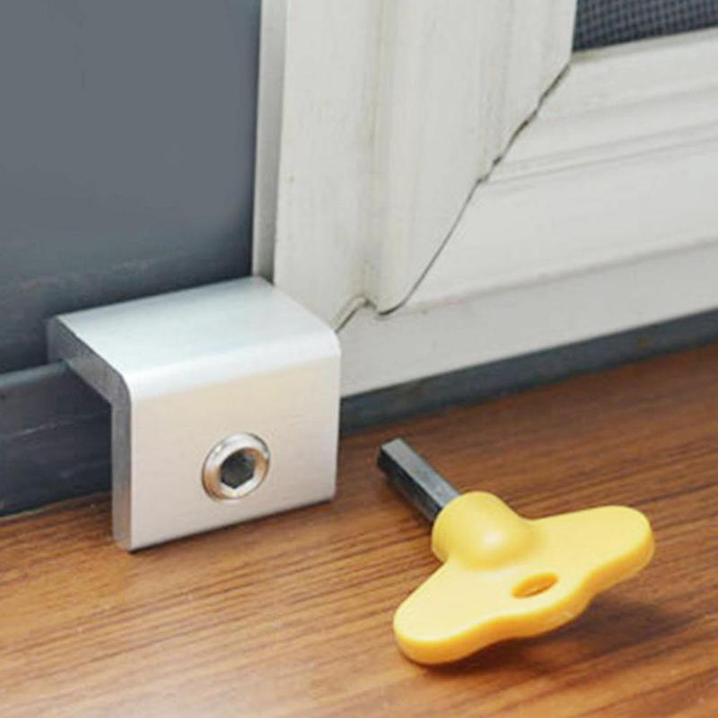 Screen Window Lock Stopper Sliding Window Aluminum Lock Window Anti-theft Alloy Protective Window Security And Door Steel L Z9F4