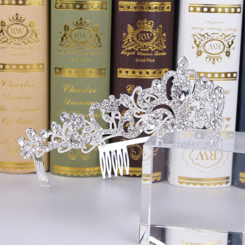Bruidskroon met kristallen strass-steentjes, prinsessenkroon met kam, prachtige haarband voor vrouwen