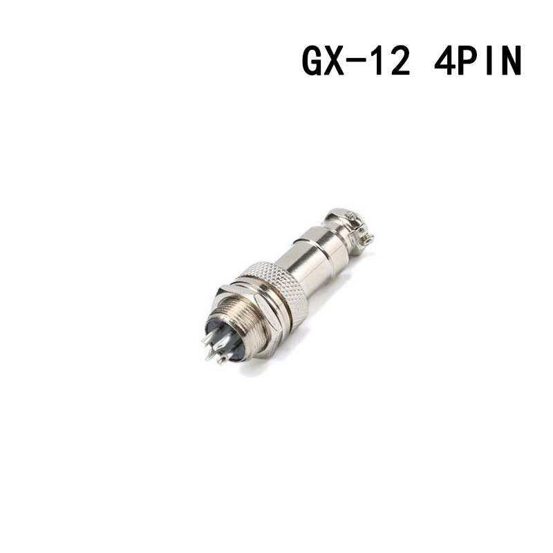 1Set GX12 Aviation Circular Connector 2 3 4 5 6 PIN Male + Female 12mm RS765 Circular Aviation Socket Plug Wire Panel Connector: GX-12 4PIN