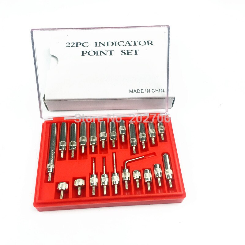 Messuhr 0-10mm 25mm 30mm Lug Zurück Test Gauge und 22 stücke Amboss Punkt Set gewinde M 2,5 4-48 gewinde Messung Werkzeug
