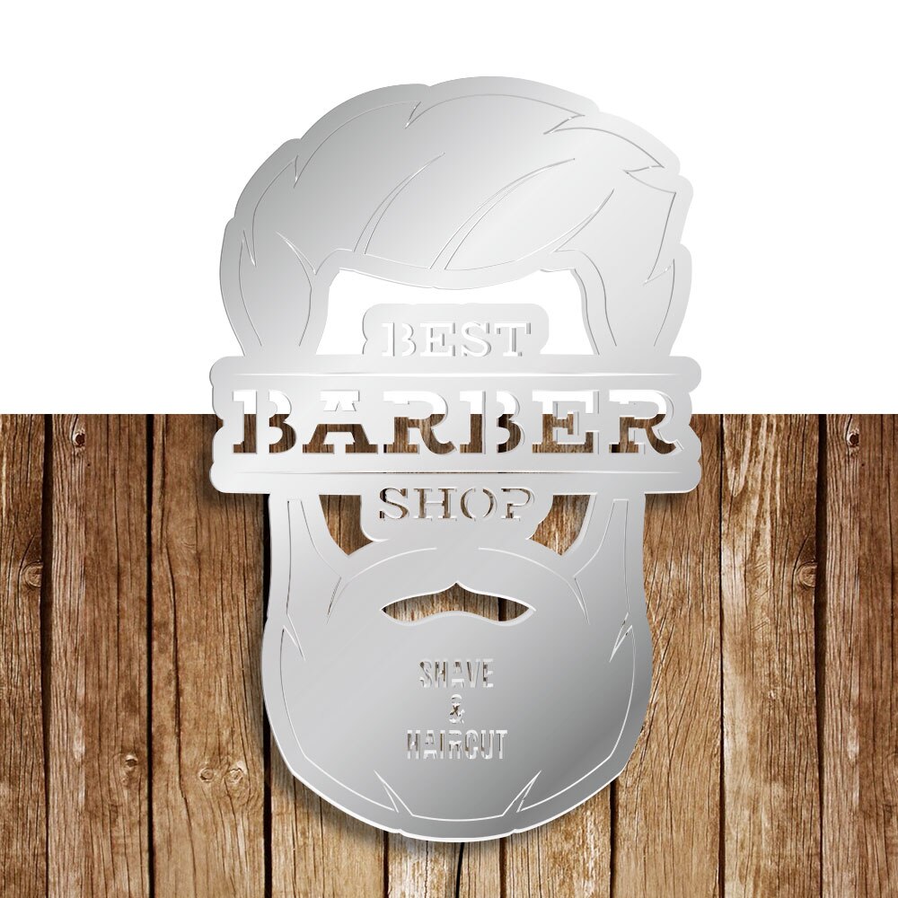 Frisørsalong ledet forretningsskilt hårklipp frisør veggspeil skjønnhetssalong menn klubb stylist speil kunst dekor ledet belysning skilt