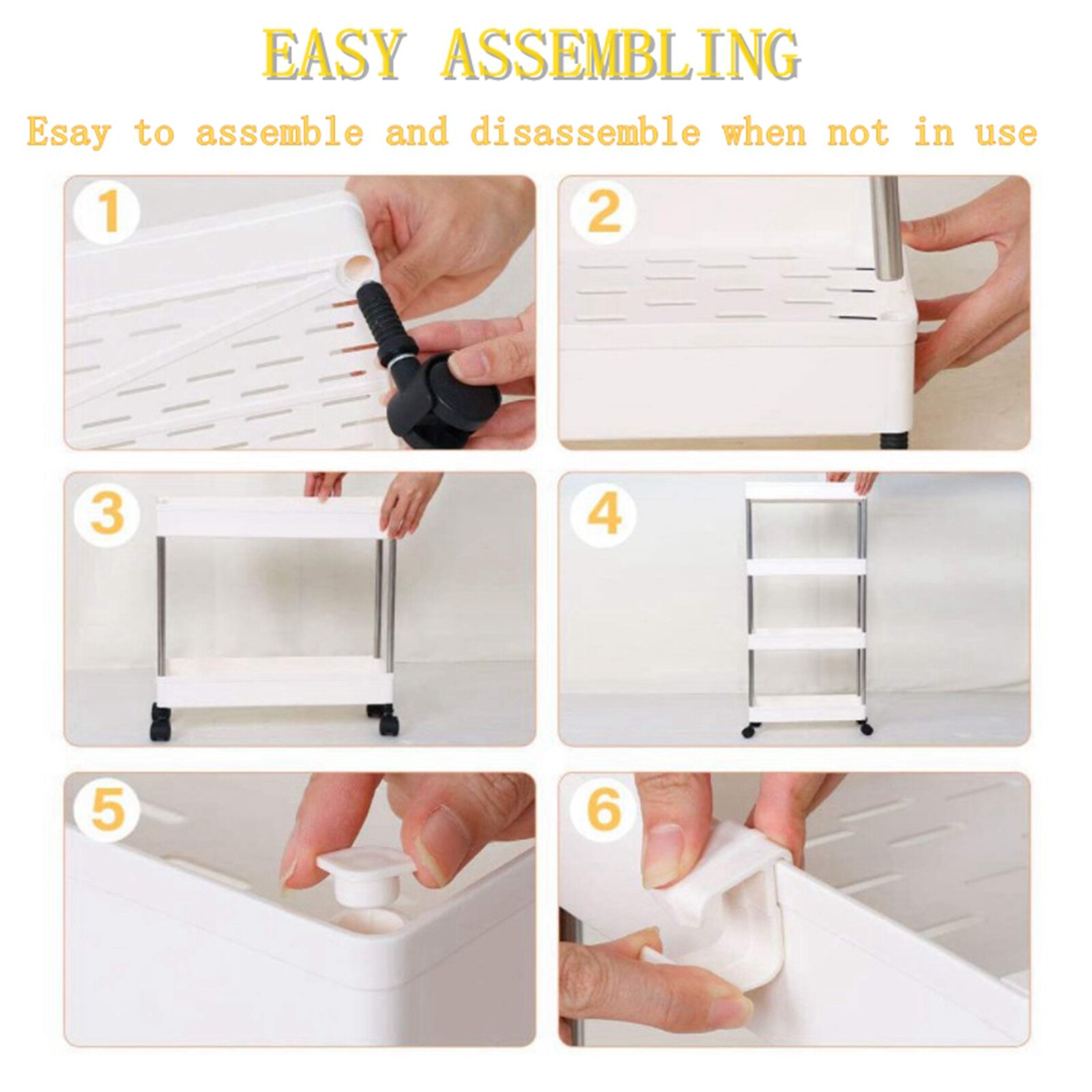 Trolley kitchen rack with wheel mobile floor storage shelf multi-layer bathroom