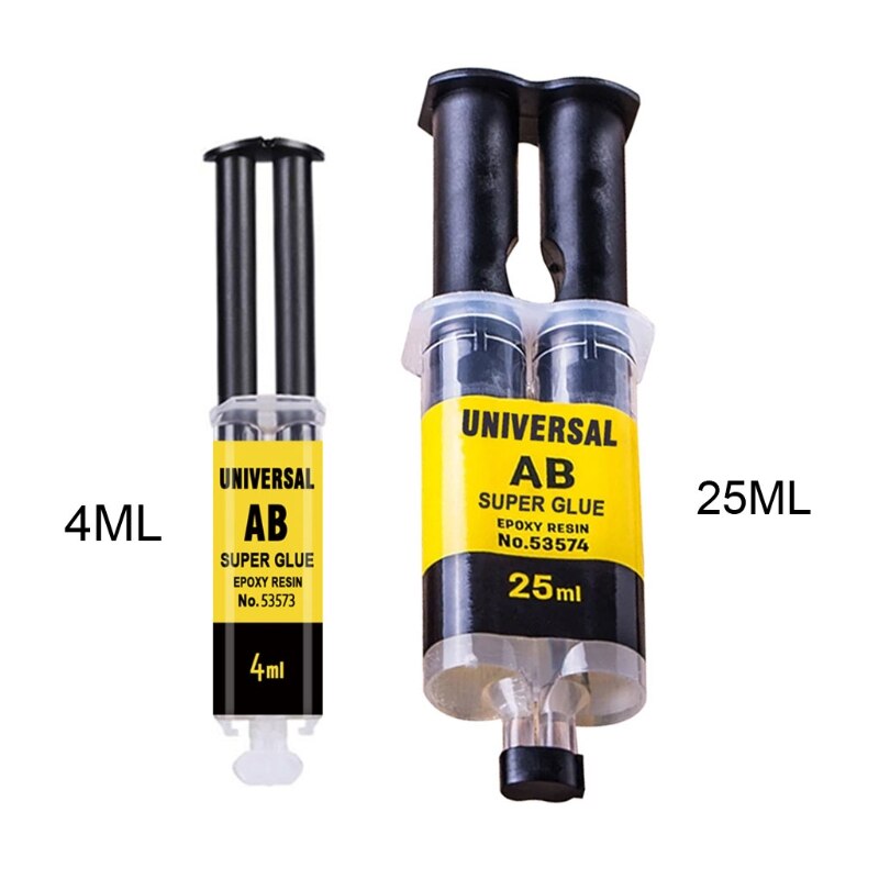 Pratique 4/25ml Résine Époxy AB Gomme Adhésive Forte Colle Liquide pour la Réparation En Métal En Plastique Bois Verre Céramique Directe
