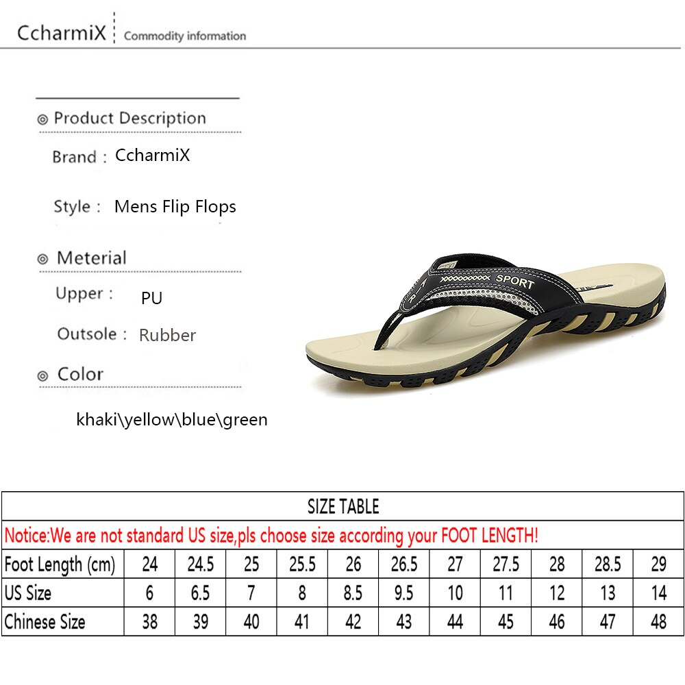 CcharmiX Sommer Männer Schuhe Herren kippen-Flops modisch Anti-Unterhose Leder Männer lässig Schuhe Klassische Massage Strand hausschuhe