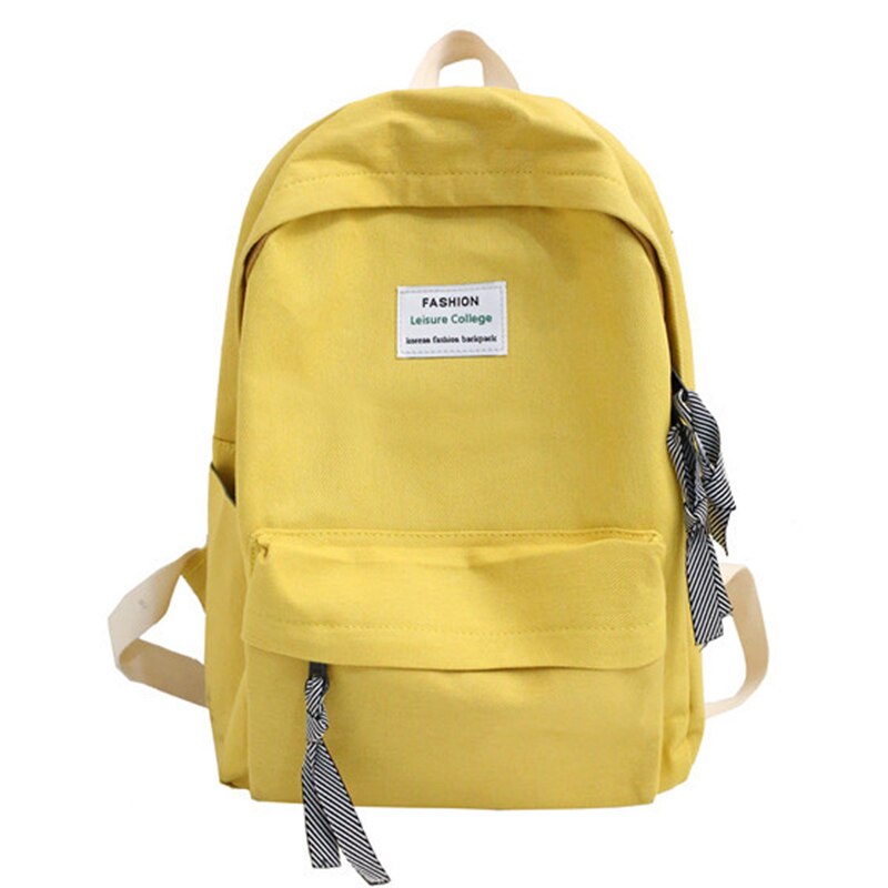 Cute School Bag Girls Canvas Backpack Women Shoulder Bags Travel Student Schoolbag Teenager Backpacks WBS799-2: Yellow