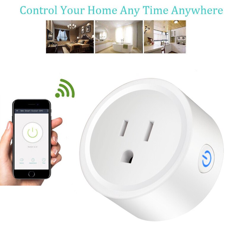 10A/16A U.S. Wi-Fi Smart Socket Power Plug Socket Remote Control Power Monitor Compatible with Amazmart Home and Alexa/Google