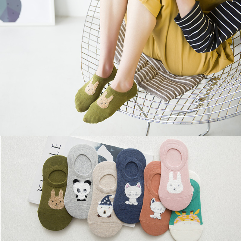 5 pares/lote dos desenhos animados unicórnio gato raposa meias bonito animal feminino meias verão engraçado curto tornozelo meias senhoras algodão meia dropship