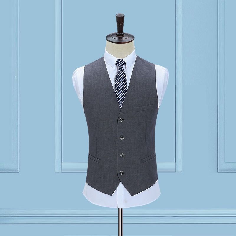 British Style Mens Suit Vest Casual Business Sleeveless Waistcoat Wedding Party Business Gentlemen Classic Vests HOWDFEO: Grey / 4XL