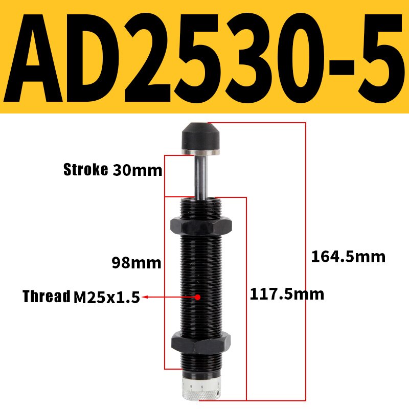 Hydraulischen Einstellbaren Stoßdämpfer AD Serie AD1425 AD2050 Öl Hydraulische Puffer für AD1410 AD1412 AD1612 AD2020 AD2525 Absorber: AD2530-5