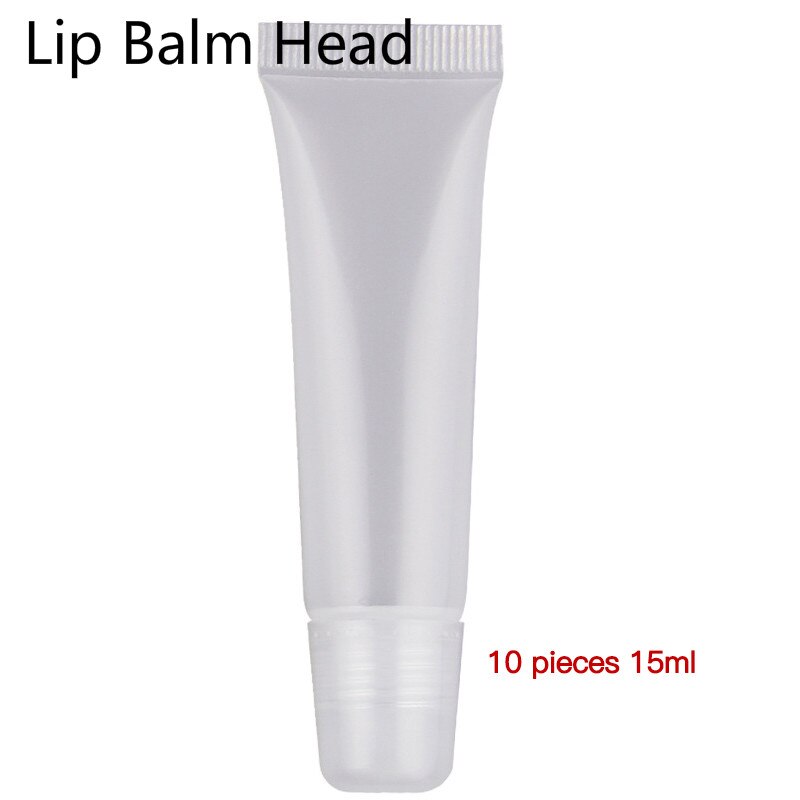 10PCS/SET Empty Lipstick Soft Tube Clear Translucent Squeeze Lip Gloss Container Pot Empty Refillable Bottle Cosmetic: 15ml
