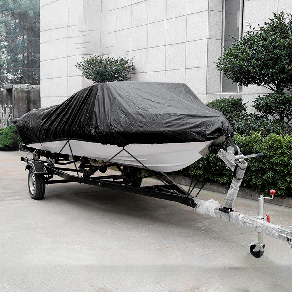 11-22FT 5 Size Available Boat Cover Anti-smashing Durable and Tear Proof Made of Heavy Duty Silver Reflective 300D Oxford Fabric