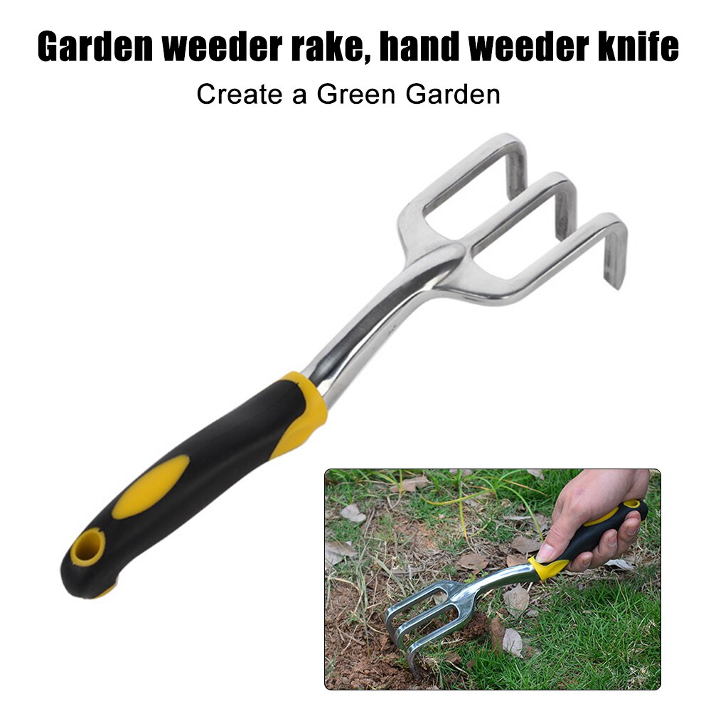 Weeder Rake Weeder Shovel Weeder Fork Dandelion Digger Puller Tools Hand Weeding Removal Cutter Ergonomic Handle Gardening Tools: weeder rake