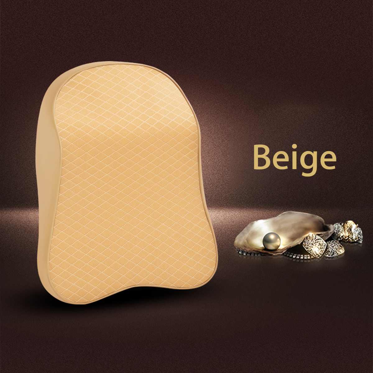 Auto Nekkussen 3D Memory Foam Head Rest Verstelbare Auto Hoofdsteun Kussen Reizen Nekkussen Ondersteuning Holder Seat Kussen: Beige