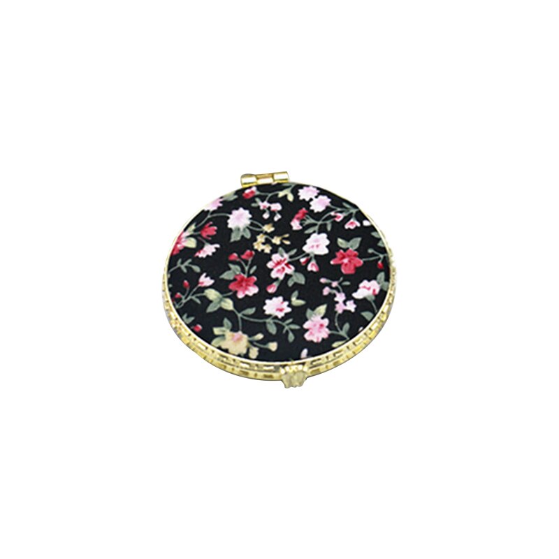 1 Mini espejo de maquillaje compacto de bolsillo Floral espejo de maquillaje plegable portátil de dos lados espejos cosméticos Vintage para mujer para: Black