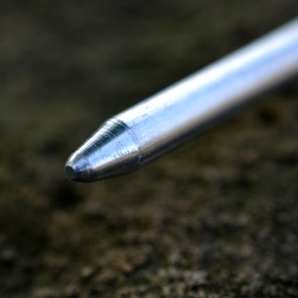 8 stk mærke pæle spørgsmål form holdbare pløkker i aluminiumslegering med krog til telt fast jord campinghave (sliver)