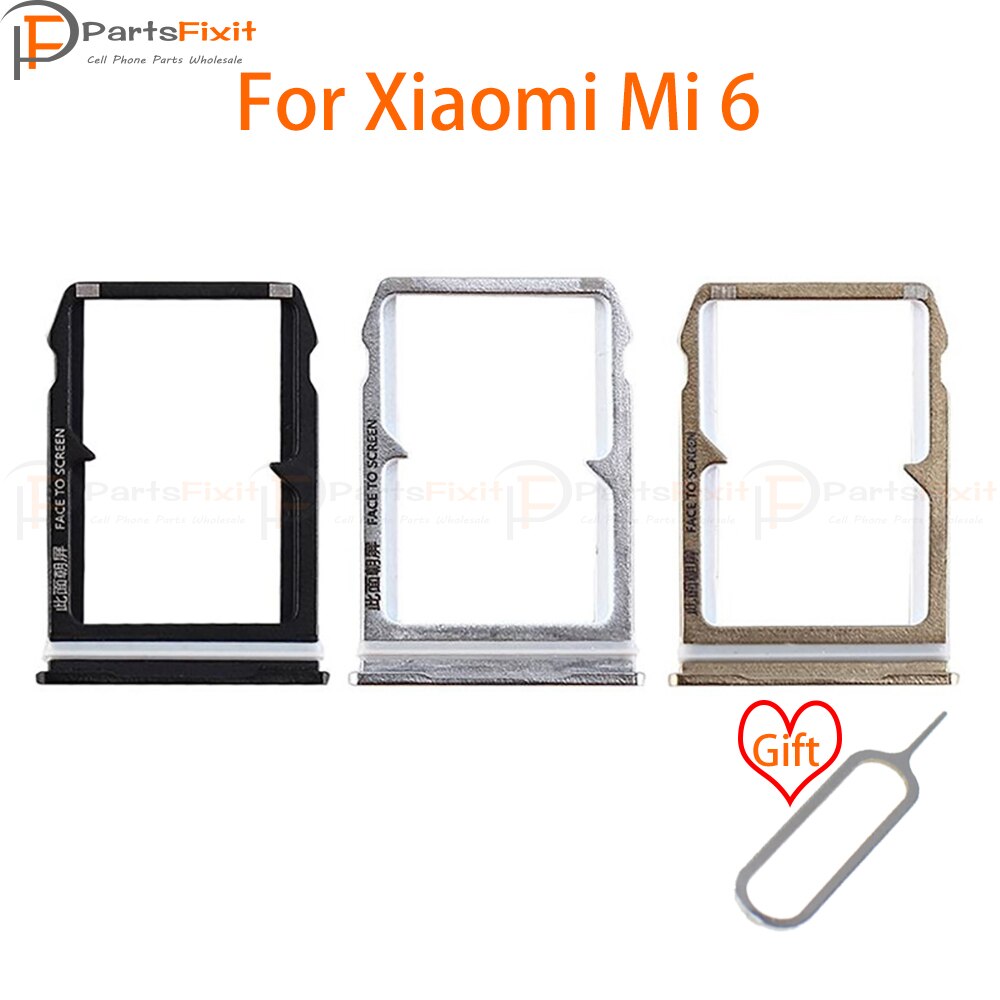 Sim Kaart Lade Voor Mi6 Sim Card Slot Sim Kaarthouder Card Slot Adapter Voor Mi 6 Vervangende Onderdelen Met gratis Eject Pin