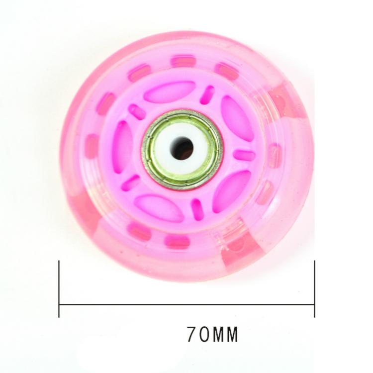 8 kpl 64mm 70mm vilkkuva rullaluistimet pyörä inline luistimet kengät pyörät pu led liukuva luistinpyörä + magneettisydän + laakeri: Vaaleanpunainen 70mm