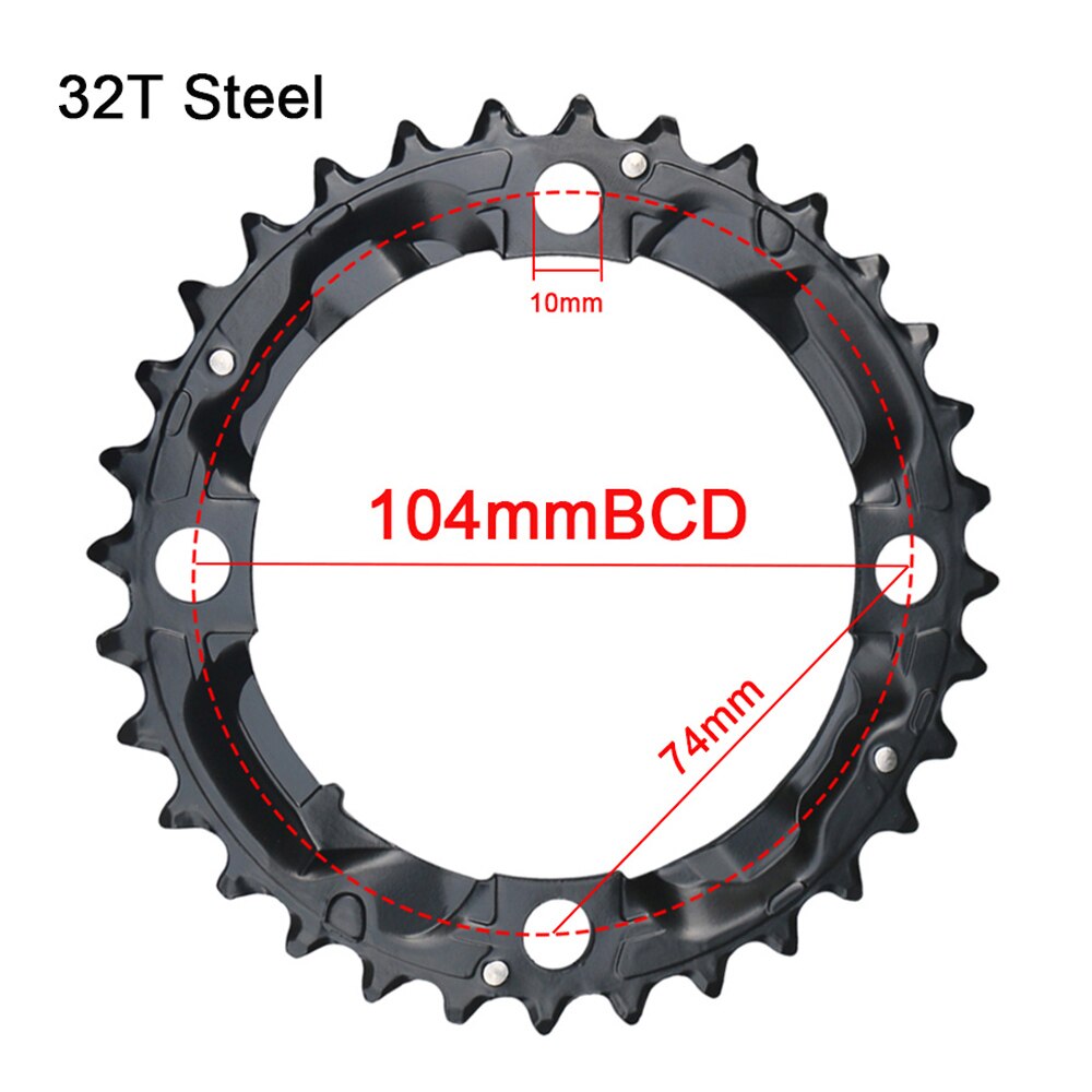 104BCD 64BCD Kettingblad 44T 32T 22T 7/8/9 Speed Crank Bike Crankstel Keten Ring Mtb Bike kettingwiel Voor Shimano Alivio Sram Slx Xt: 32T Steel