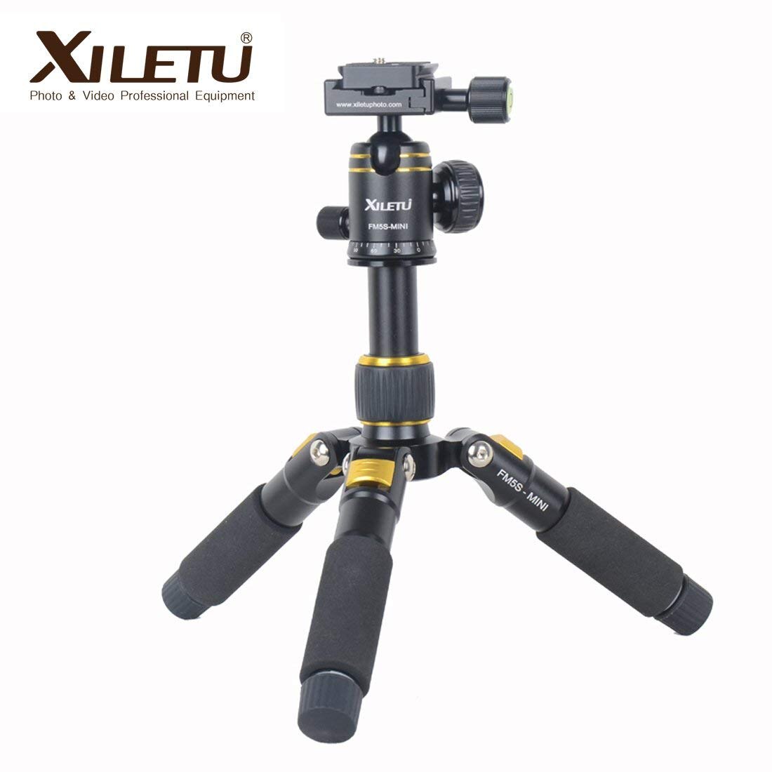 XILETU FM5S-Mini Tabletop Tripod and Ball Head Kit For DSLR Mirrorless Camera Smart phone Lightweight Alluminum Tripods Tabletop