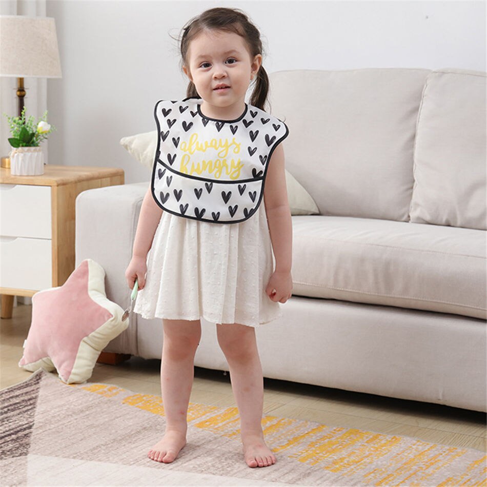 Balleenshiny crianças à prova dwaterproof água macacão pintura do bebê anti-sujo roupas da criança aventais cor raindrops babadores do bebê saliva toalhas