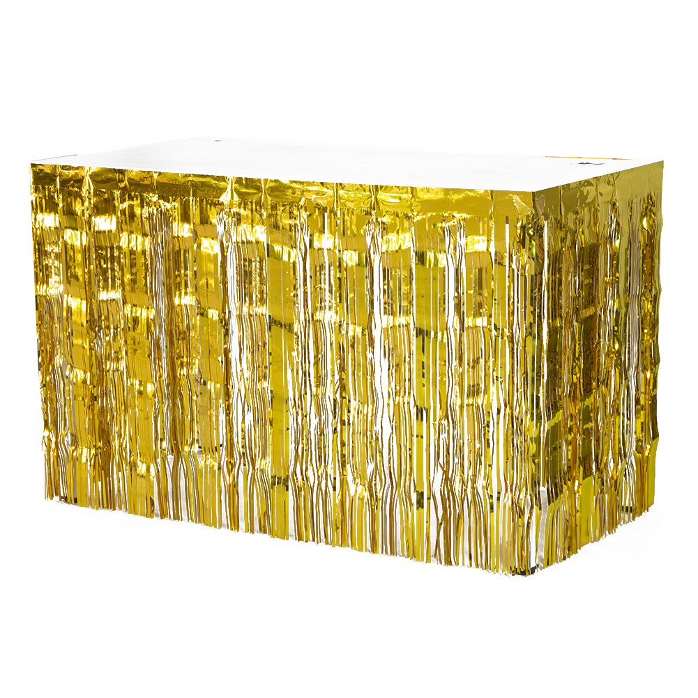 Polterabend baggrund gardiner glitter guld tinsel frynser folie gardin fødselsdag bryllup dekoration voksen jubilæum indretning: Guld