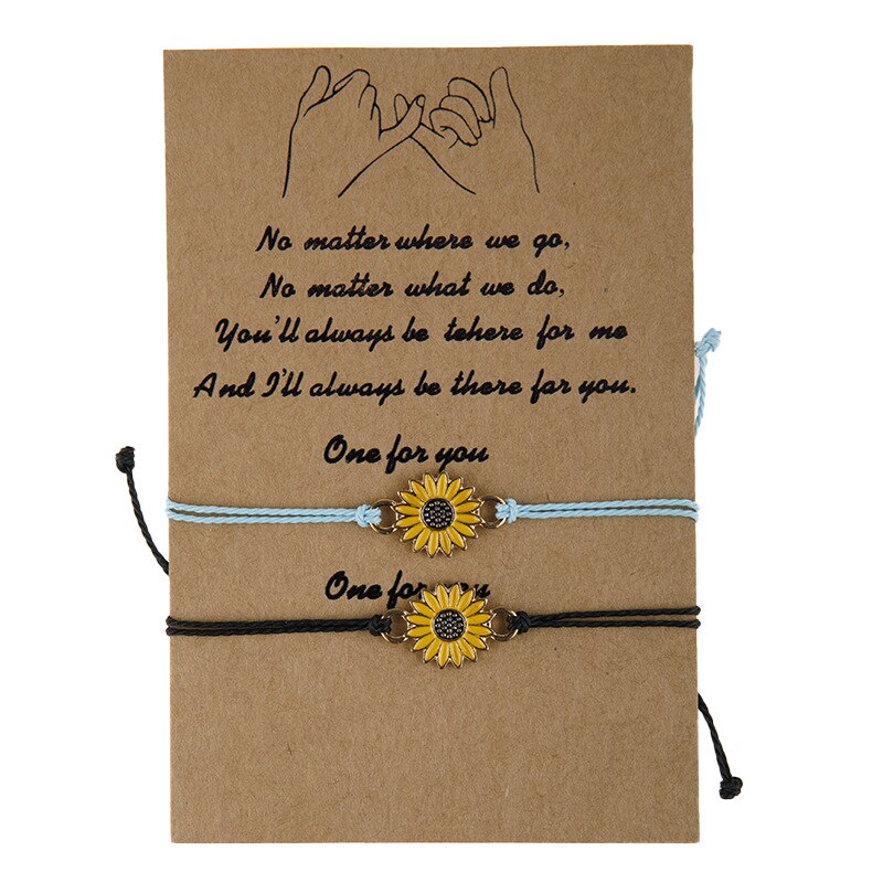 2 stück Legierung Einstellbar gewebte Armbinde Sonnenblumen Sonne Blume Gänseblümchen Armbinde Einstellbar Gewebt Armbinde Liebhaber Schmuck