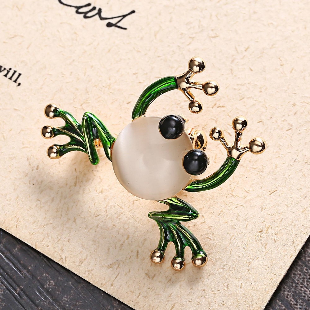 Trendy Animal Frog Brooch Pins Crystal Brooches Women Decoration Clothes Accessories Wedding Jewelry Brooches For Girls