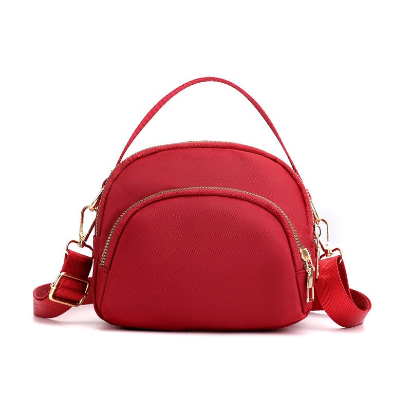 Bolso de hombro deportivo para mujer, bandolera de nailon resistente al agua de gran capacidad: Rojo