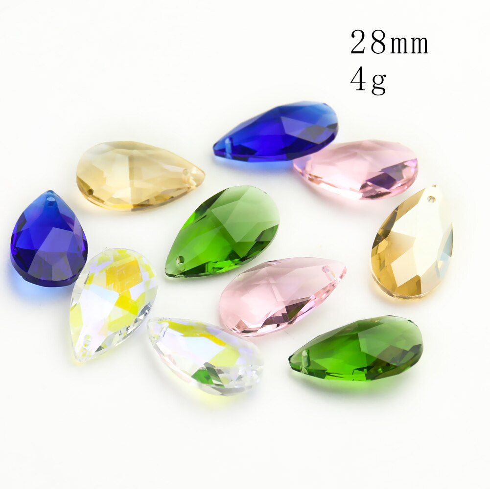 5Stck 28mm Waterdrop Kronleuchter Kristalle für Niedrige Decke Prismen Sonne Fänger Facettierte Glas Perle Vorhang Anhänger DIY Schmuck, der
