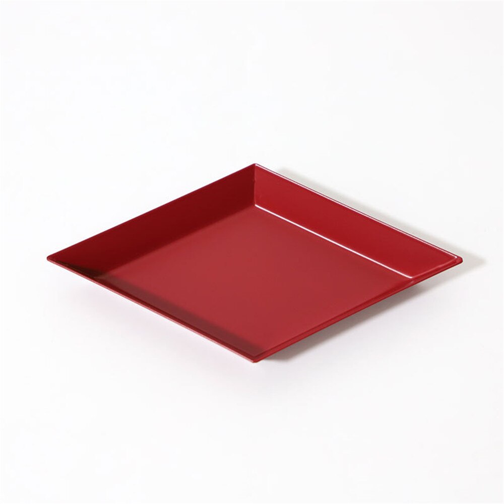 Colorful Metal Storage Trays Chic Geometric Combo Organizer Plate Desktop Decor Jewelry Display Trays Tea Set Dessert Plates: Red S