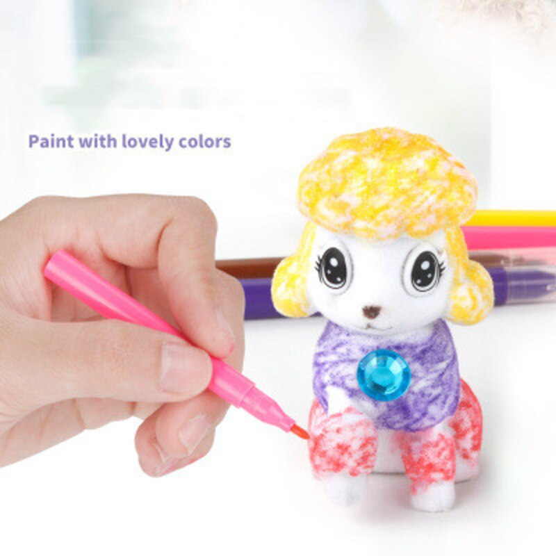DIY Graffiti Pet Washable Brush Painting Animal Educational Toy Girl Birthday Christmas