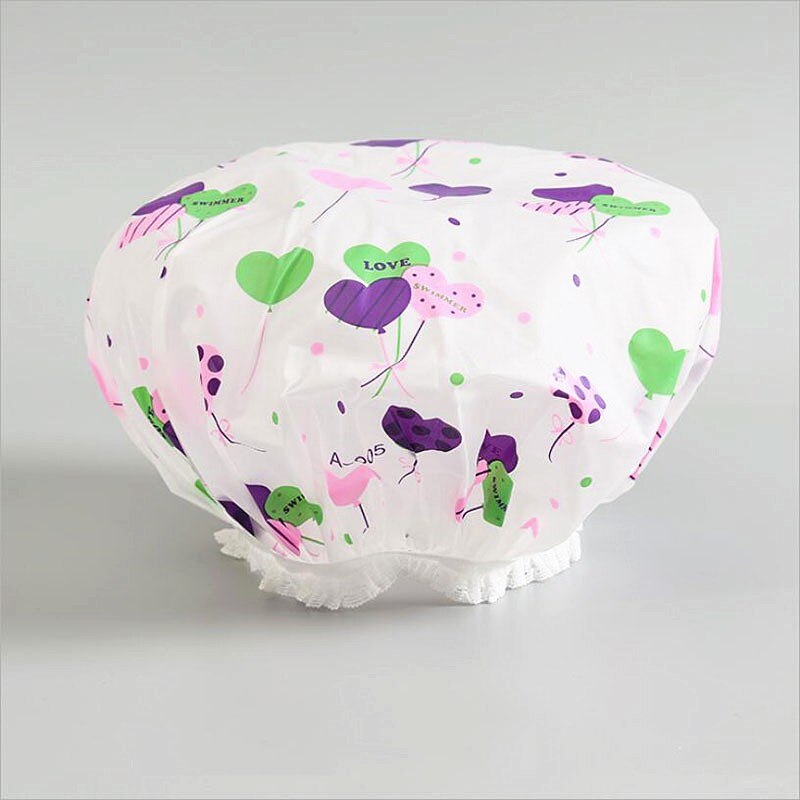 Waterproof Shower Cap Elastic Thicken Bathing Cap Bathing Hat For Women Spa Bathing Hair Salon Bathroom Shower Cap: A